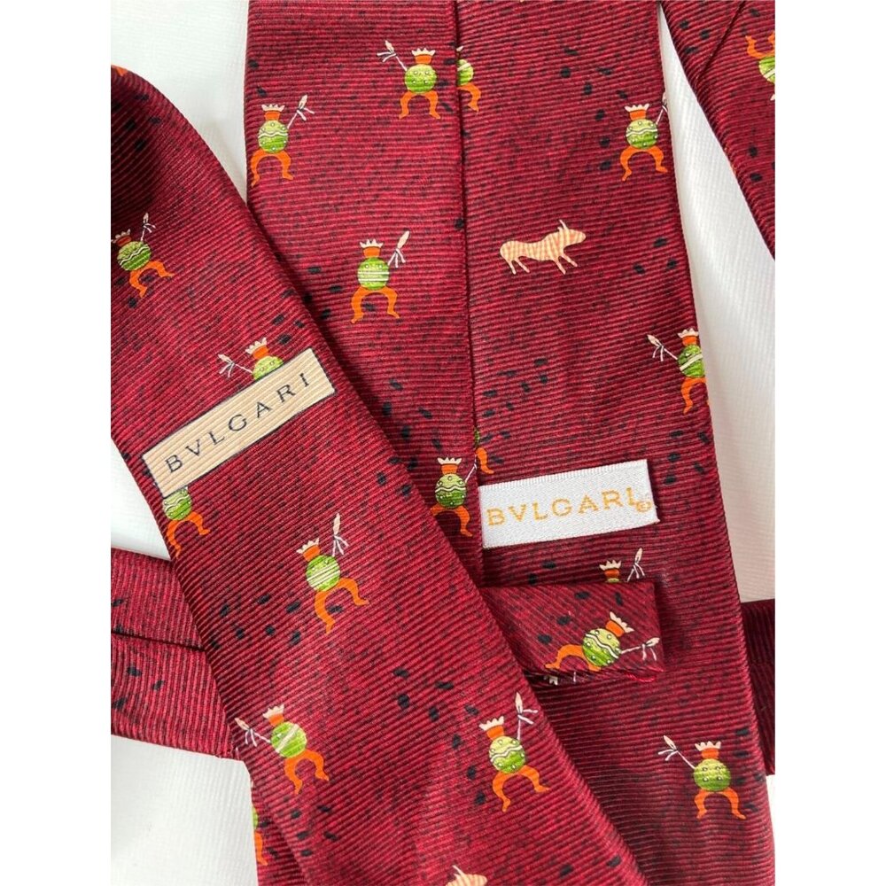 Bvlgari Bulgari ***7-Fold*** Burgundy 100% Silk Tie - Picture 4 of 4